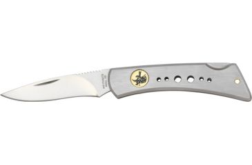 Image of Silver Falcon Large Lockback, 440 stainless drop point blade, Brushed stainless handle SF521