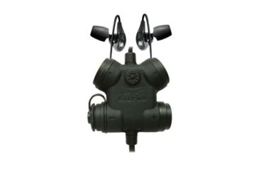 Image of Silynx Clarus FX2 Headset System - Clarus FX2 Control Box, fixed dual in-ear headset, fixed adaptor for  Marconi PRR, Black CFX2HYBB-06