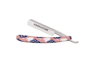 Image of Simba Tec Razolution Straight Folding Knife,3in,Razor Blade,Red, White And Blue Stars And Stripes Composition Handle SBT88113
