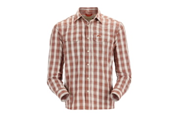 Image of Simms Fishing Products Big Sky Fishing Shirt - Mens, Clay/Hickory Plaid, L, 10661-1001-40