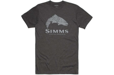 Image of Simms Fishing Products Wood Trout Fill T-Shirt - Men's, Charcoal Heather, Small, fill-t-shimed