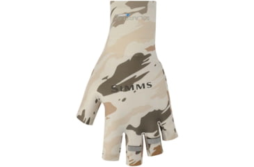 Image of Simms Fishing Products Solarflex Half-Finger Sunglove, Sterling, Small, 13606-041-20