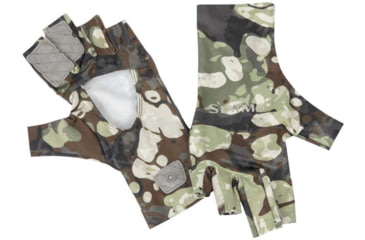 Image of Simms Fishing Products Solarflex Sunglove, Hex Flo Camo Steel, Small, solaf-sunglovemed-utm