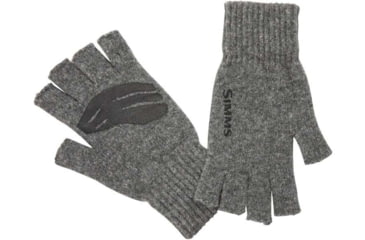 Image of Simms Fishing Products Wool Half-Finger Glove, Steel, Small/Medium, 13234-030-2030