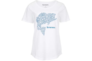 Image of Simms Fishing Products Floral Bass T-Shirt - Women's, White, Small, 13537-100-20