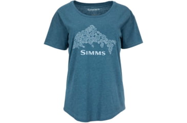 Image of Simms Fishing Products Floral Trout T-Shirt - Women's, Grey Heather, Small, 13520-067-20