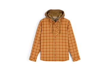 Image of Simmsfishing Mens Coldweather Hooded Shacket, Wakemup Plaid: Cork, 3XL, 14050-1364-70