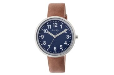 Image of Simplify 2602 The 2600 Watch 40mm, Brown Leather Band, Silver Case, Blue face SIM2602