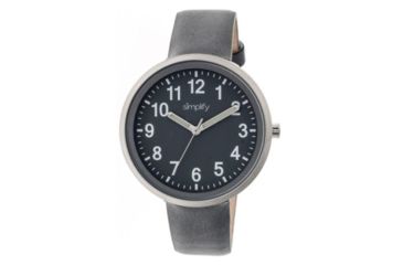 Image of Simplify 2604 The 2600 Watch 40mm, Gray Leather Band, Silver Case, Gray Face SIM2604