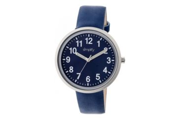 Image of Simplify 2606 The 2600 Watch 40mm, Blue Leather Band, Silver Case, Blue face SIM2606