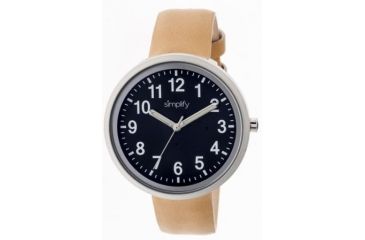 Image of Simplify 2607 The 2600 Watch 40mm, Brown Leather Band, Silver Case, Black Face SIM2607