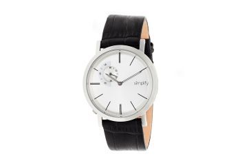 Image of Simplify The 3100 Leather Strap Watch, Silver, Standard SIM3101