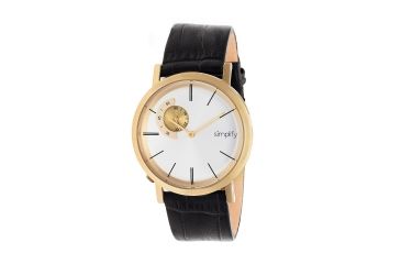 Image of Simplify The 3100 Leather Strap Watch, Gold/Silver, Standard SIM3104