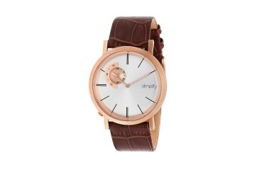 Image of Simplify The 3100 Leather Strap Watch, Rose Gold/Silver, Standard SIM3106