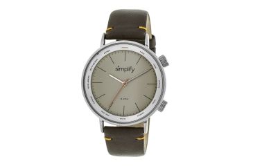 Image of Simplify The 3300 World Time Zone Leather Strap Watch, Dark Brown/Silver, Standard SIM3304