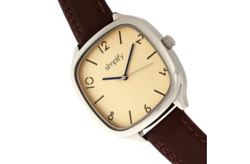 Image of Simplify The 3500 Leather Strap Watch, Brown/Gold, Standard SIM3506