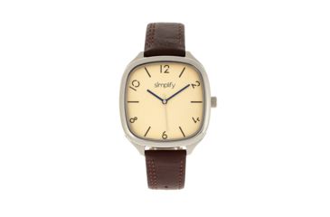 Image of Simplify The 3500 Leather Strap Watch, Brown/Gold, Standard SIM3506