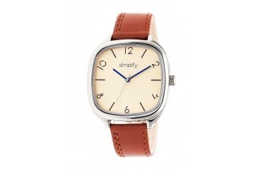 Image of Simplify The 3500 Leather Strap Watch, Camel/Gold, Standard SIM3505