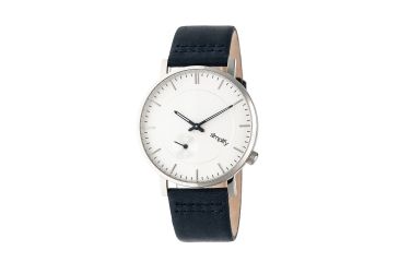 Image of Simplify The 3600 Leather Strap Watch, Navy/Silver, Standard SIM3601