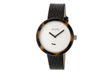 Image of Simplify The 3700 Leather Strap Watch, Brown/Black/Silver, Standard SIM3702