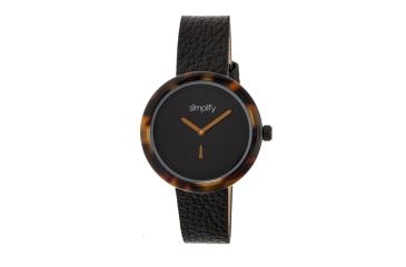 Image of Simplify The 3700 Leather Strap Watch, Dark Brown/Black, Standard SIM3703