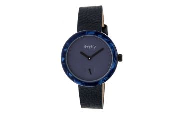 Image of Simplify The 3700 Leather Strap Watch, Navy, Standard SIM3704
