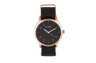 Image of Simplify The 5600 Leather-Band Watch, Black/Dark Brown, SIM5605