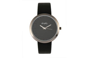 Image of Simplify The 6000 Leather-Band Watch, Gunmetal/Black, SIM6003