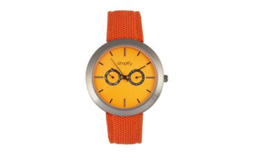Image of Simplify The 6100 Canvas Overlay Strap Watch, Orange, SIM6106