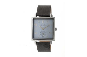 Image of Simplify The 5000 Leather-Band Watch, Grey/Charcoal SIM5006