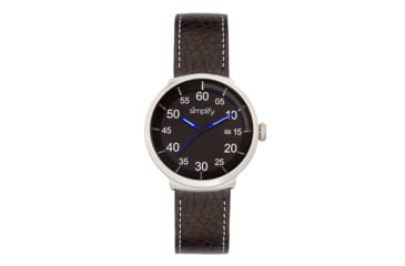 Image of Simplify The 7100 Leather-Band Watch w/Date, Black/Black/Silver, One Size, SIM7103