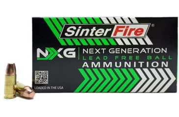 Image of SinterFire NXG Lead Free Ball 40SandW 125 Grain Monolithic Copper Brass Cased Pistol Ammo, 50 Rounds, 855040006686