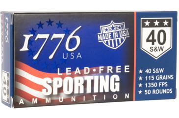 Image of SinterFire USA .40 S&amp;W 115 Grain Lead-Free Ball Brass Cased Centerfire Pistol Ammo, 50 Rounds, 1776040115