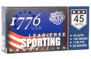 Image of SinterFire USA .45 ACP 140 Grain Lead-Free Ball Brass Cased Centerfire Pistol Ammo, 50 Rounds, 1776045140