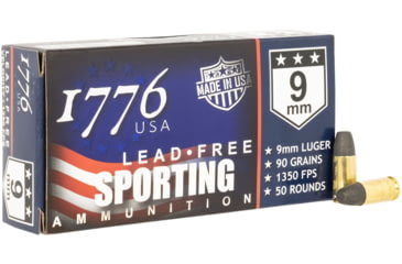 Image of SinterFire USA 9mm Luger 90 Grain Lead-Free Ball Brass Cased Centerfire Pistol Ammo, 50 Rounds, 1776009090