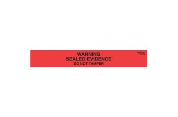 Image of Sirchie - Warning! Sealed Evidence Seals, Red w/ Black printing 1&quot; x 7&quot;  100/roll