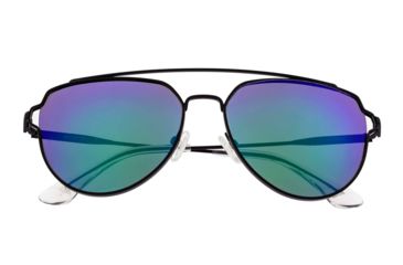 Image of Sixty One Sunglasses Nudge Polarized Sunglasses - Unisex, Black/Blue-Green, One Size, SIXS106BK