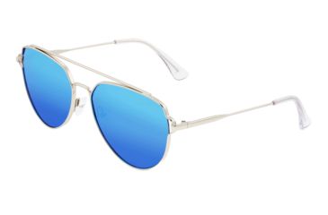 Image of Sixty One Sunglasses Nudge Polarized Sunglasses - Unisex, Silver/Blue, One Size, SIXS106SL
