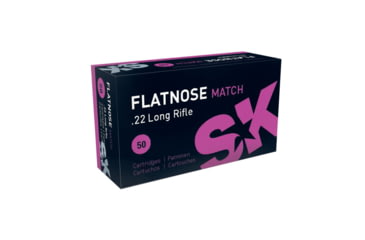 Image of SK Flatnose Match .22 Long Rifle 40 grain Lead Round Nose Brass Cased Rimfire Ammo, 50 Rounds, 420157