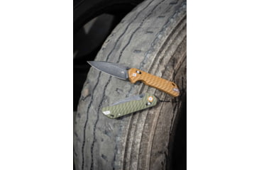 Image of Skallywag Tactical Mako II Folding Knife, 3.5in, D2, Drop Point Blade, G10, Desert Tan Handle, Mako II - Desert Tan