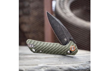 Image of Skallywag Tactical Mako II Folding Knife, 3.5in, D2, Drop Point Blade, G10, OD Green Handle, Mako II - OD Green