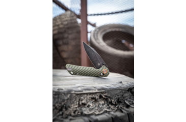 Image of Skallywag Tactical Mako II Folding Knife, 3.5in, D2, Drop Point Blade, G10, OD Green Handle, Mako II - OD Green