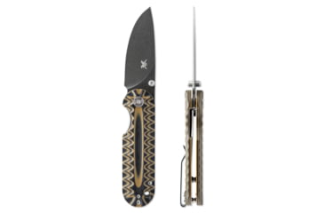 Image of Skallywag Tactical Searoach Folding Knife, 2.75in, D2 Steel, G10 Handle, Black/Tan, The Searoach-Black &amp; Tan