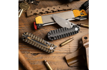 Image of Skallywag Tactical Searoach Folding Knife, 2.75in, D2 Steel, G10 Handle, Black/Tan, The Searoach-Black &amp; Tan