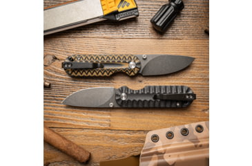 Image of Skallywag Tactical Searoach Folding Knife, 2.75in, D2 Steel, G10 Handle, Black/Tan, The Searoach-Black &amp; Tan