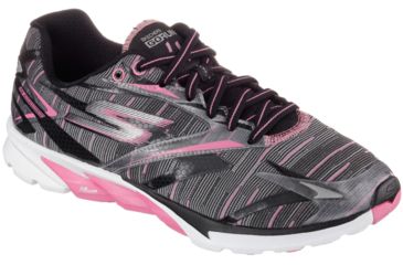Image of Skechers GoRun 4 Resistance Road Running Shoe - Women's-Black/Pink-Medium-6.5