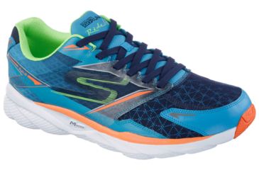 Image of Skechers GOrun Ride 4 Road Running Shoe - Mens-Blue/Orange-Medium-10.5 US