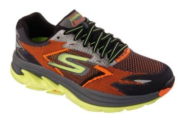 Image of Skechers GoRun Ultra R Road Running Shoe - Men's-Orange/Lime-Medium-11 US