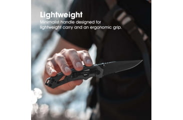 Image of SKEETER HAWK Drop Point and Glass Breaker Tactical EDC Knife, Black, TRU-FMK-0004