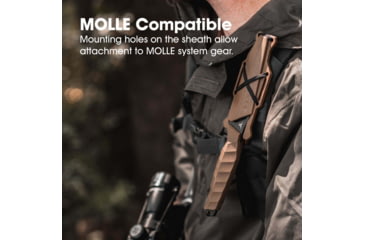 Image of SKEETER HAWK Drop Point Blade EDC Essential Fixed Blade Knife, Black/Brown, TRU-FXK-0001